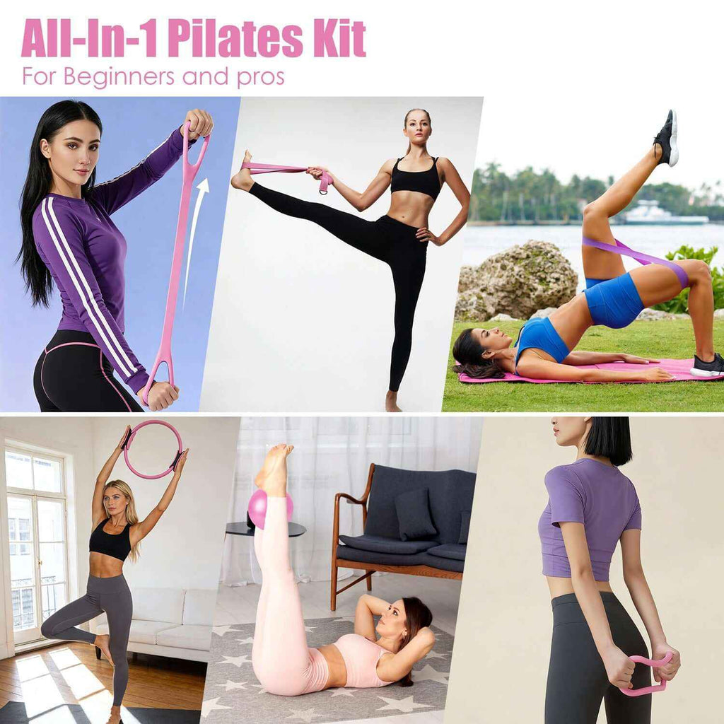 14-Piece Pilates Kit for Women – Yoga Ball, Resistance Bands, and More