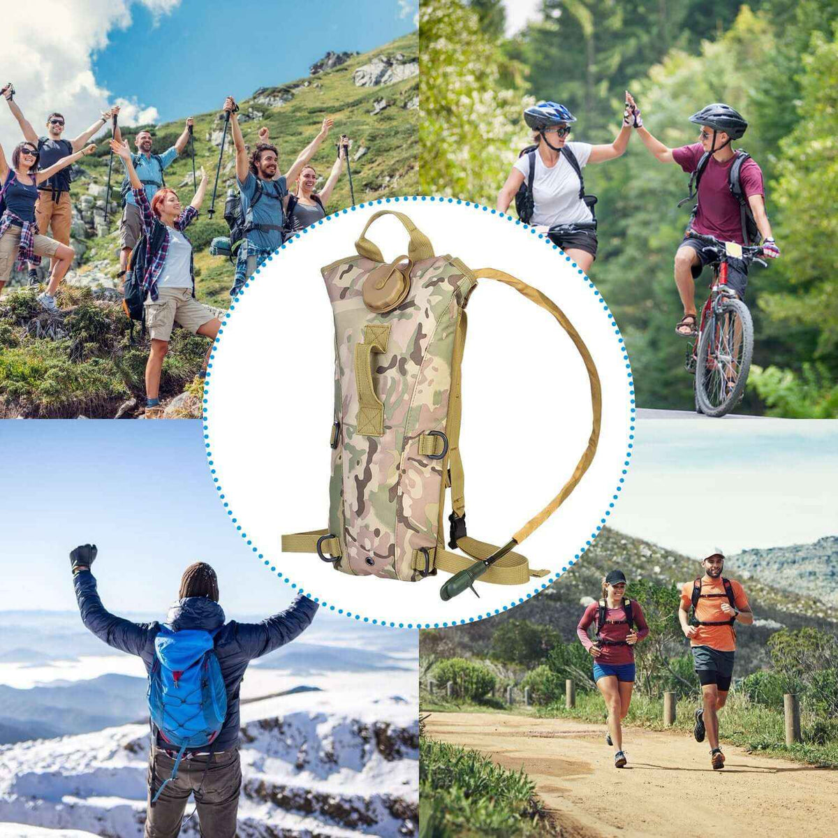 3L Tactical Hydration Pack – Water Bladder Backpack for Hiking