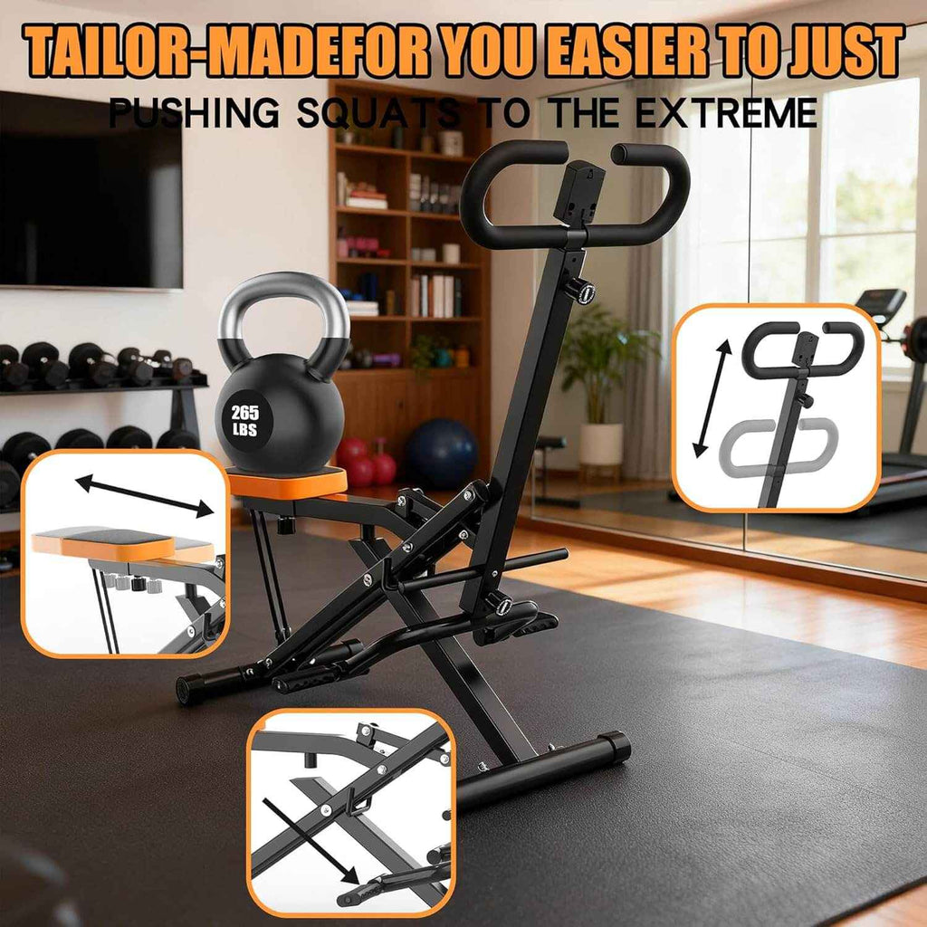 Foldable Squat Machine with Resistance Bands – Glute and Hip Thrust