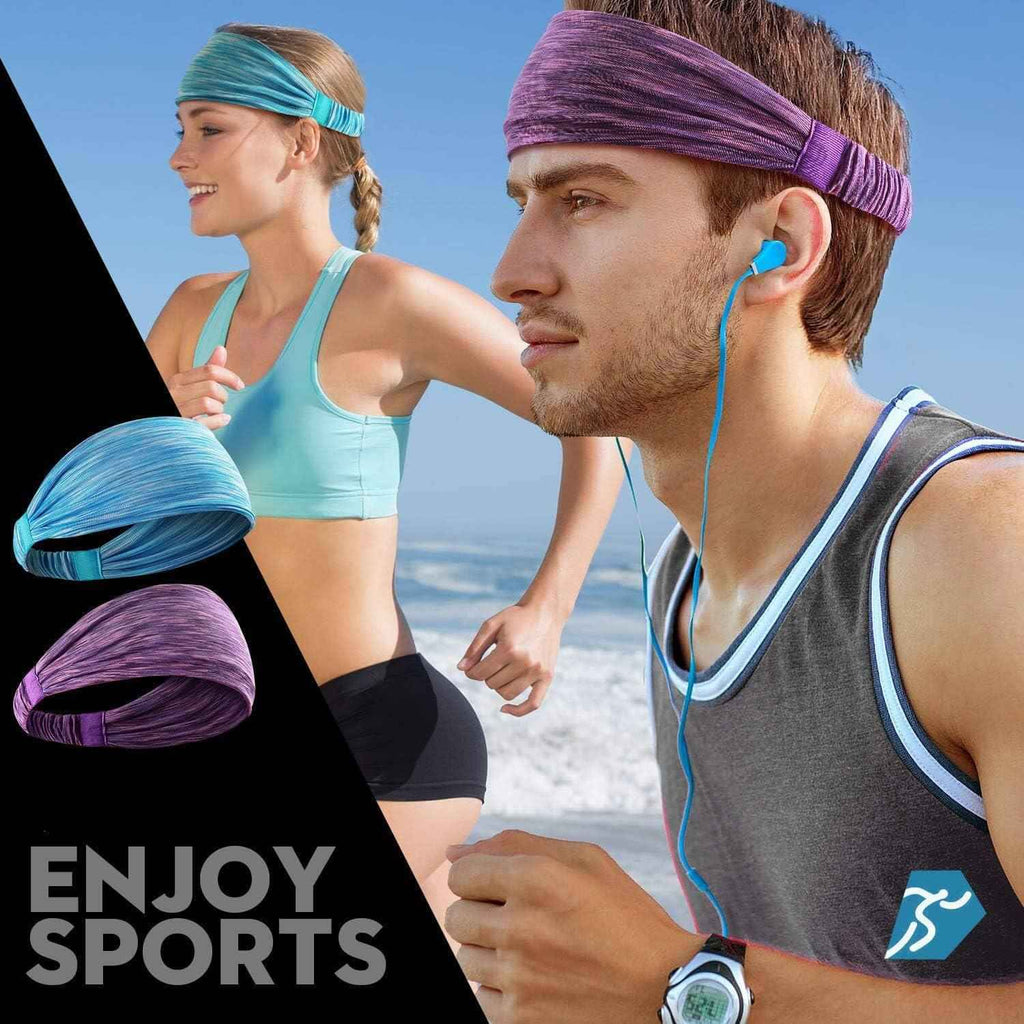 Non-Slip Workout Headbands 5-Piece – Sports Sweatbands