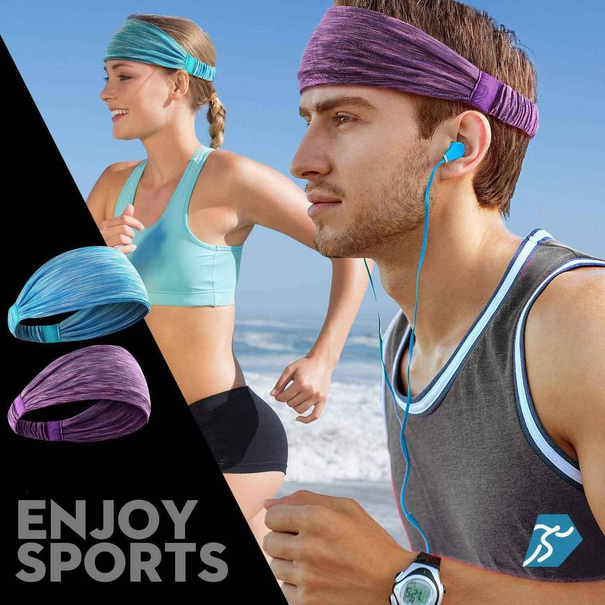 Non-Slip Workout Headbands 5-Piece – Sports Sweatbands
