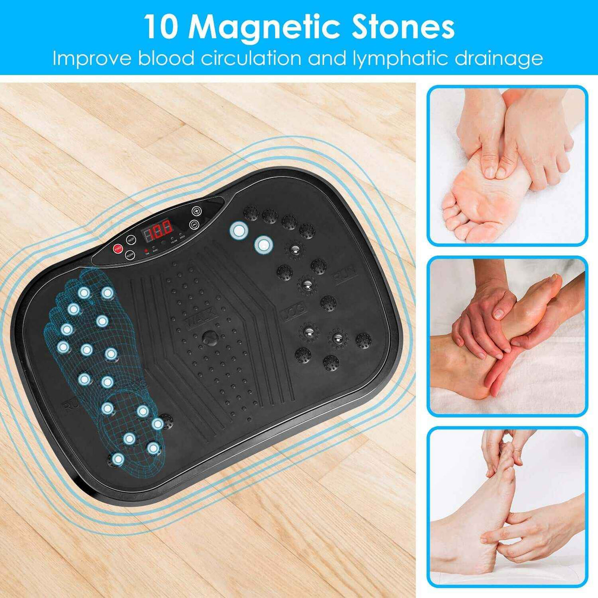 Vibration Exercise Machine with Bluetooth –USB Music, Resistance Bands