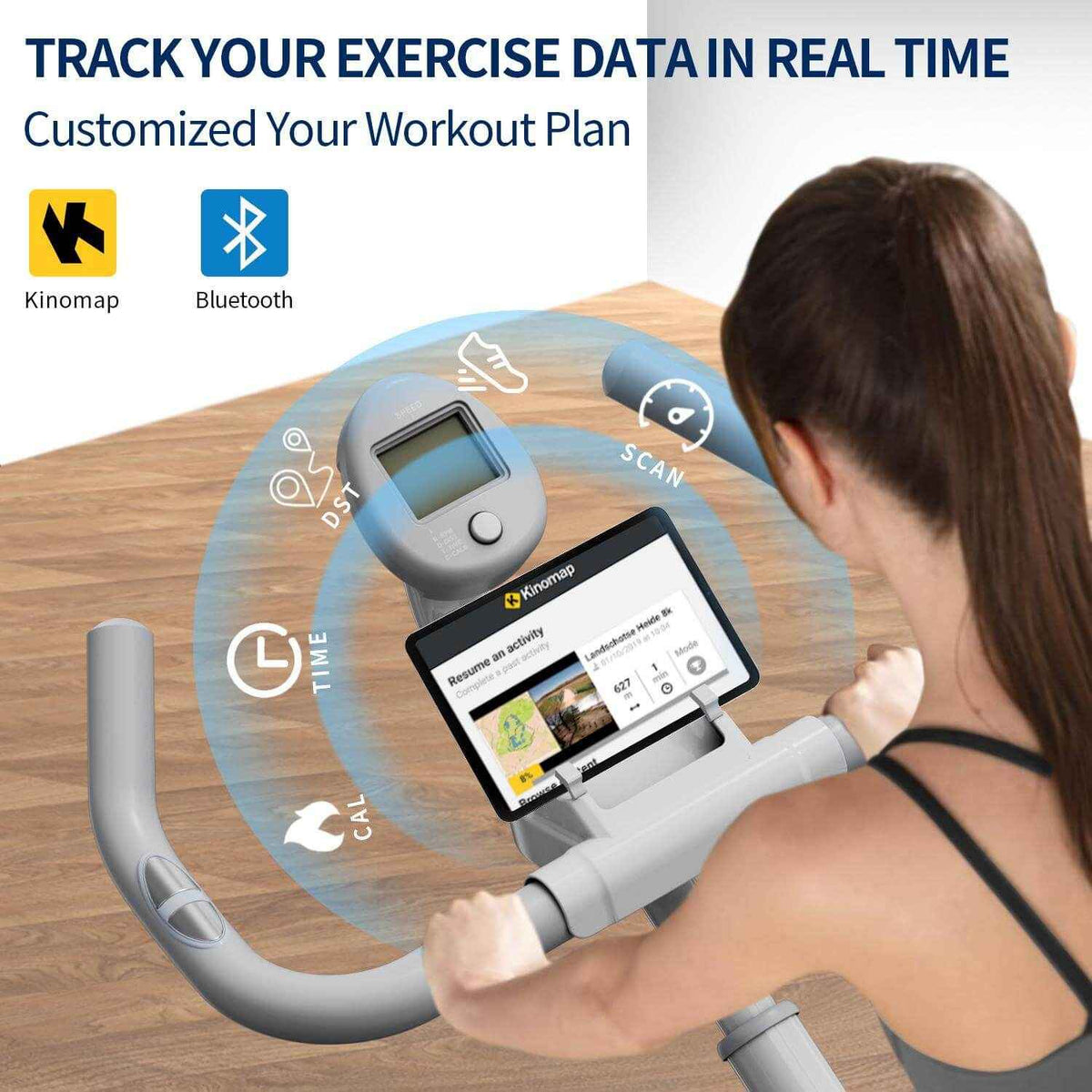 Quiet Magnetic Resistance Exercise Bike – Digital Display & Wireless