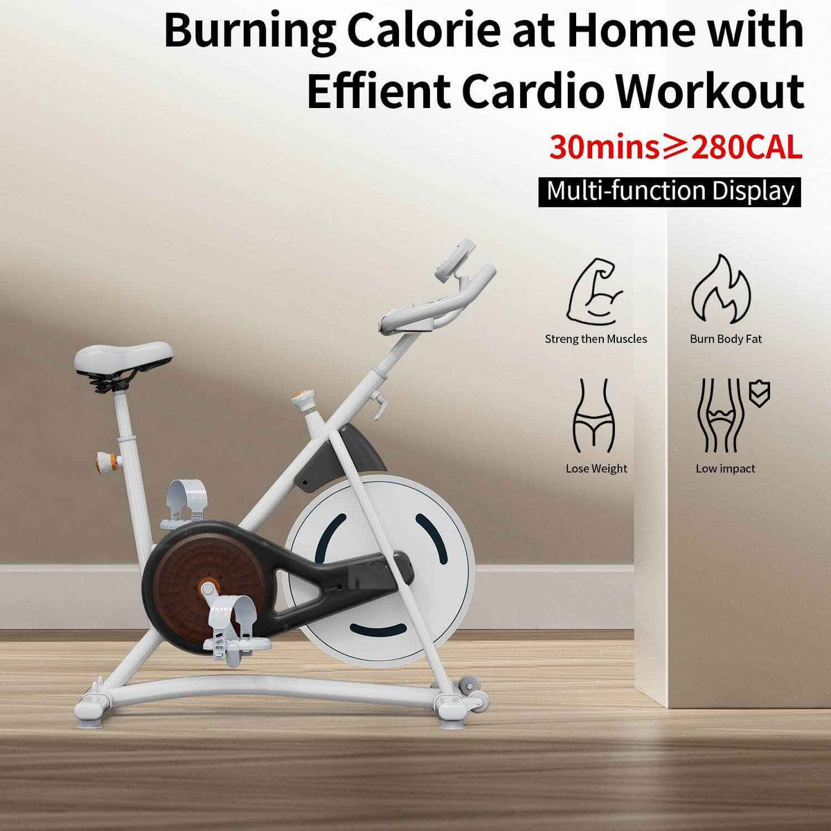 Quiet Magnetic Resistance Exercise Bike – Digital Display & Wireless