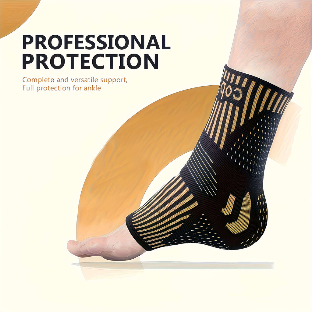 Copper ankle support sleeves providing professional protection and support for active lifestyles.