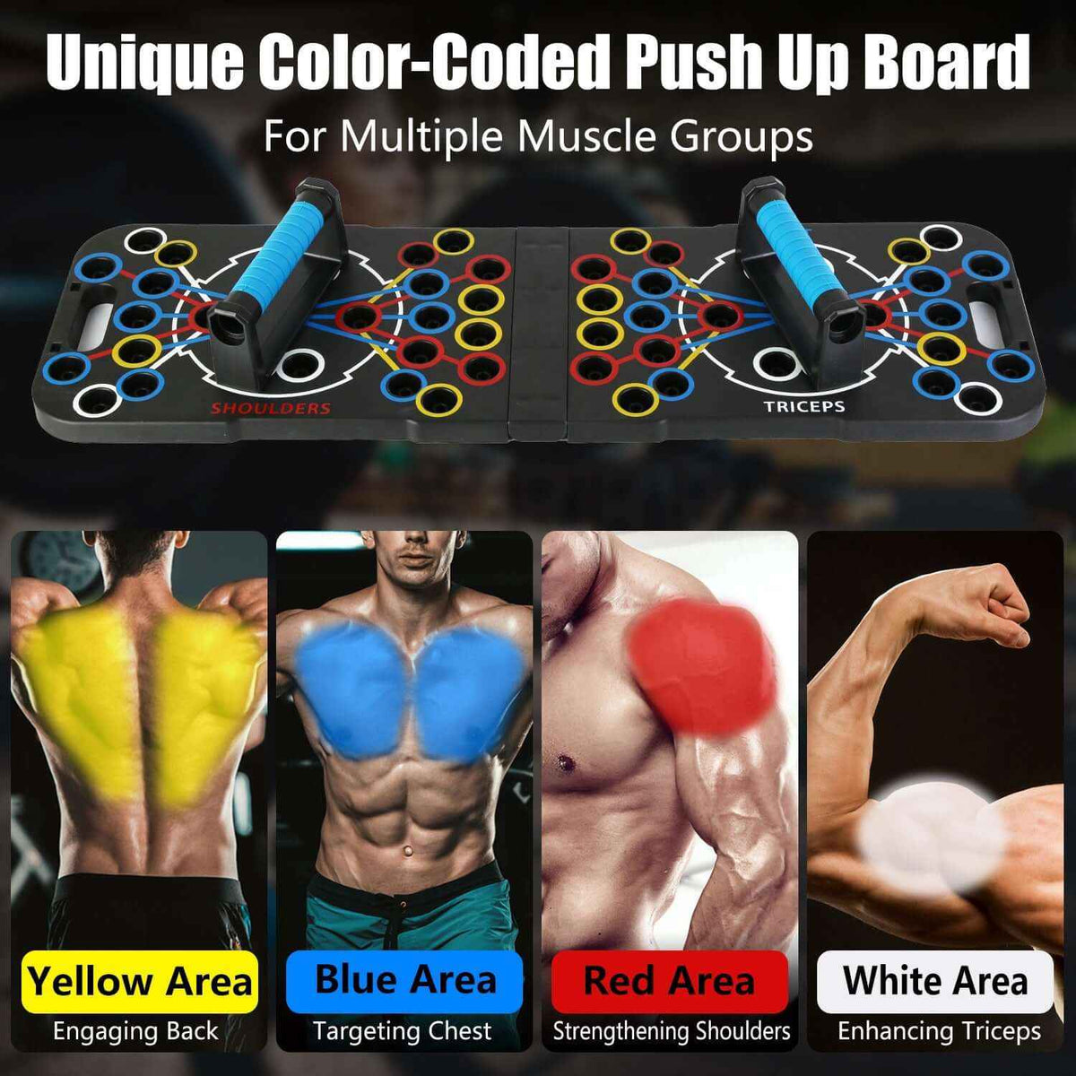 15-in-1 Home Gym Push up Board Set – Color-Coded, Resistance Bands