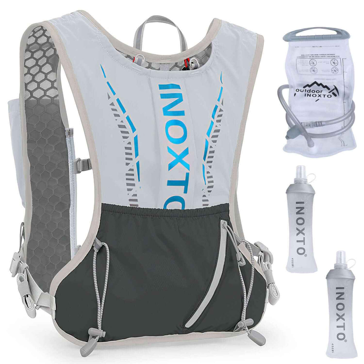 Running Hydration Vest with Water Bladder –5L Storage, Reflective Trim