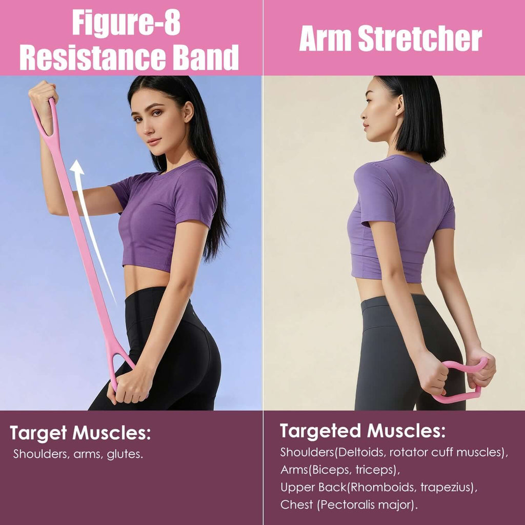 14-piece pilates kit for women featuring elastic band and yoga strap for effective workouts.