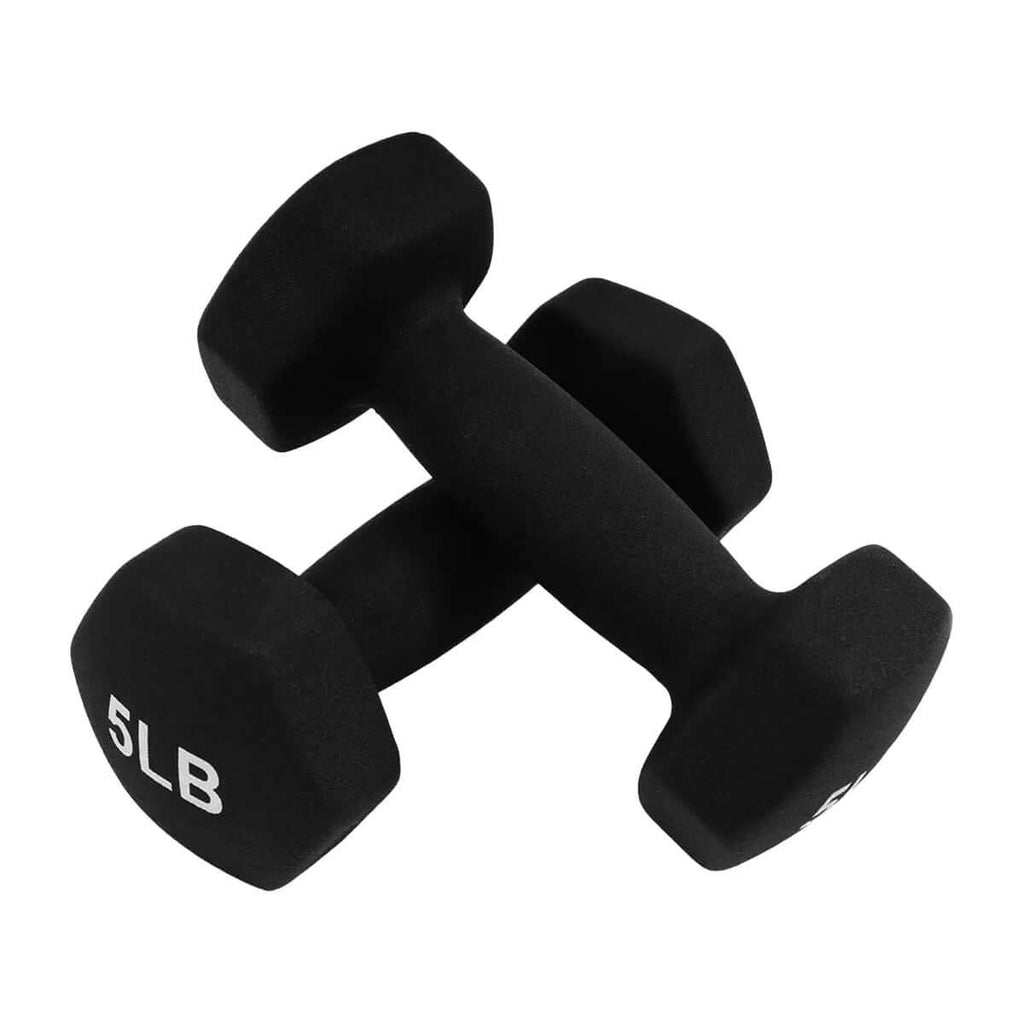 BalanceFrom 110 lb Neoprene Coated Dumbbell Set with Stand - 10 Pairs of Adjustable Weights for Comprehensive Home Fitness, Black