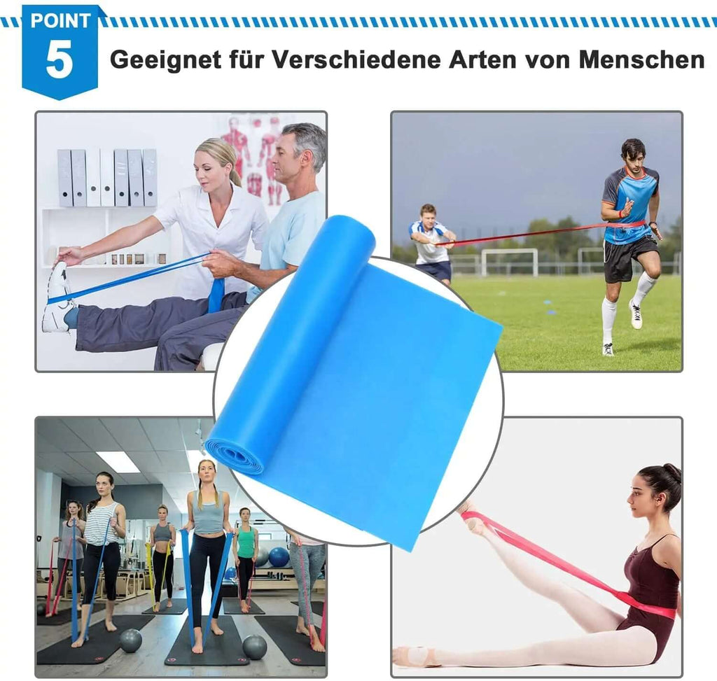 Natural latex resistance bands set with three color-coded bands, perfect for workouts and strength training exercises.