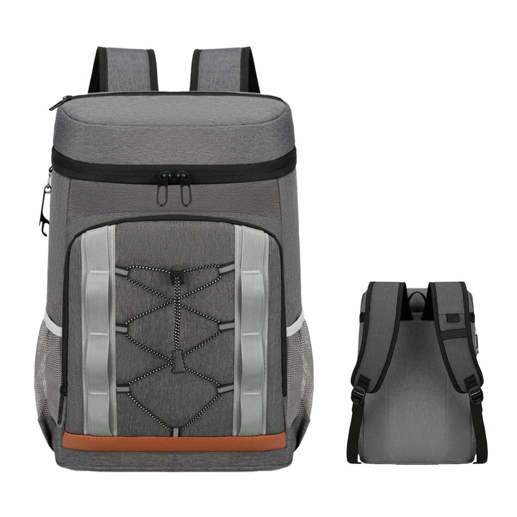 25L insulated cooler backpack in black and gray, designed for maximum cold retention and outdoor convenience.