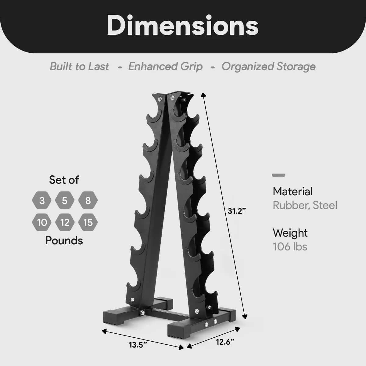 BalanceFrom 110 lb Neoprene Coated Dumbbell Set with Stand - 10 Pairs of Adjustable Weights for Comprehensive Home Fitness, Black
