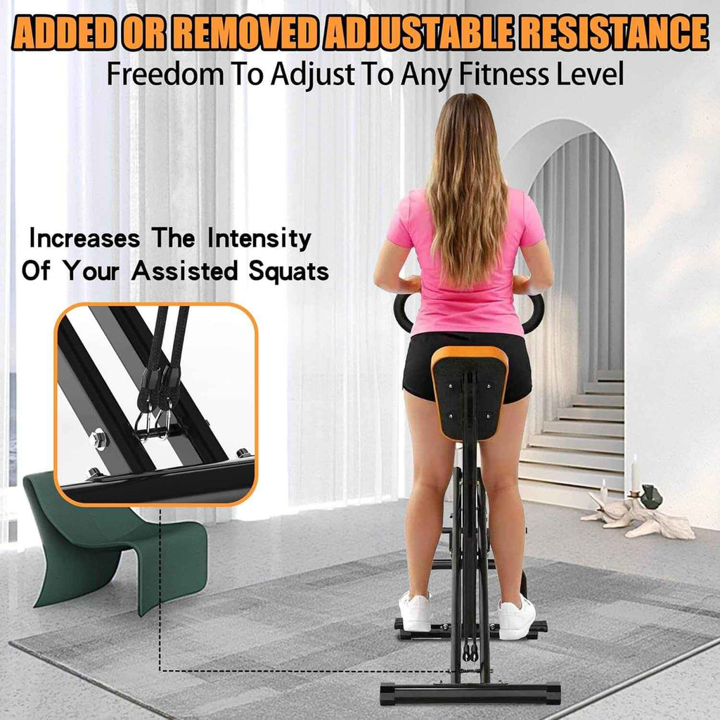 Foldable Squat Machine with Resistance Bands – Glute and Hip Thrust