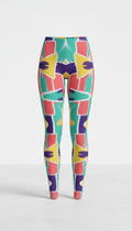 Graphic Print Leggings In Neon Shapes