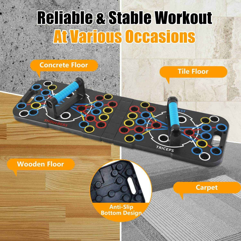 15-in-1 Home Gym Push up Board Set – Color-Coded, Resistance Bands