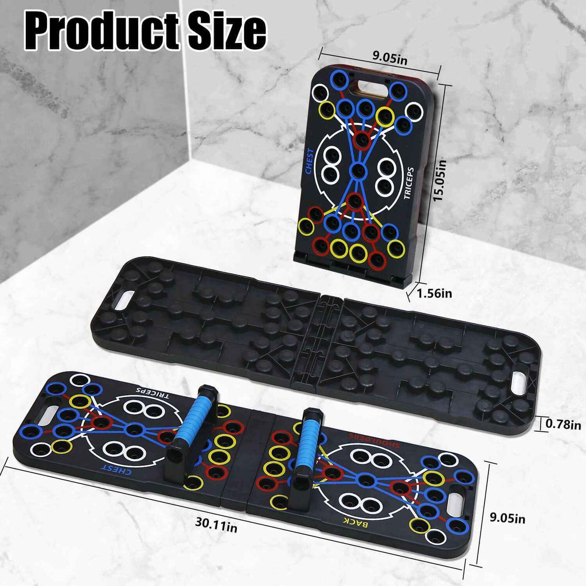 15-in-1 Home Gym Push up Board Set – Color-Coded, Resistance Bands