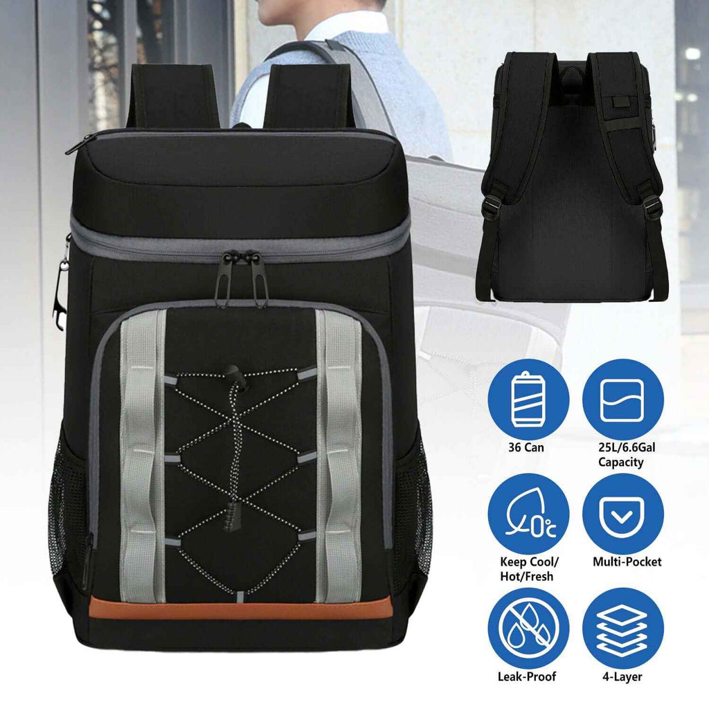 25L insulated cooler backpack Leakproof,36-Can,4-5 Hour Cold Retention