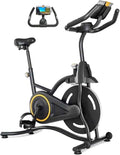 Indoor Spin Bike with Heart Rate Monitor, Adjustable Seat,Phone Holder