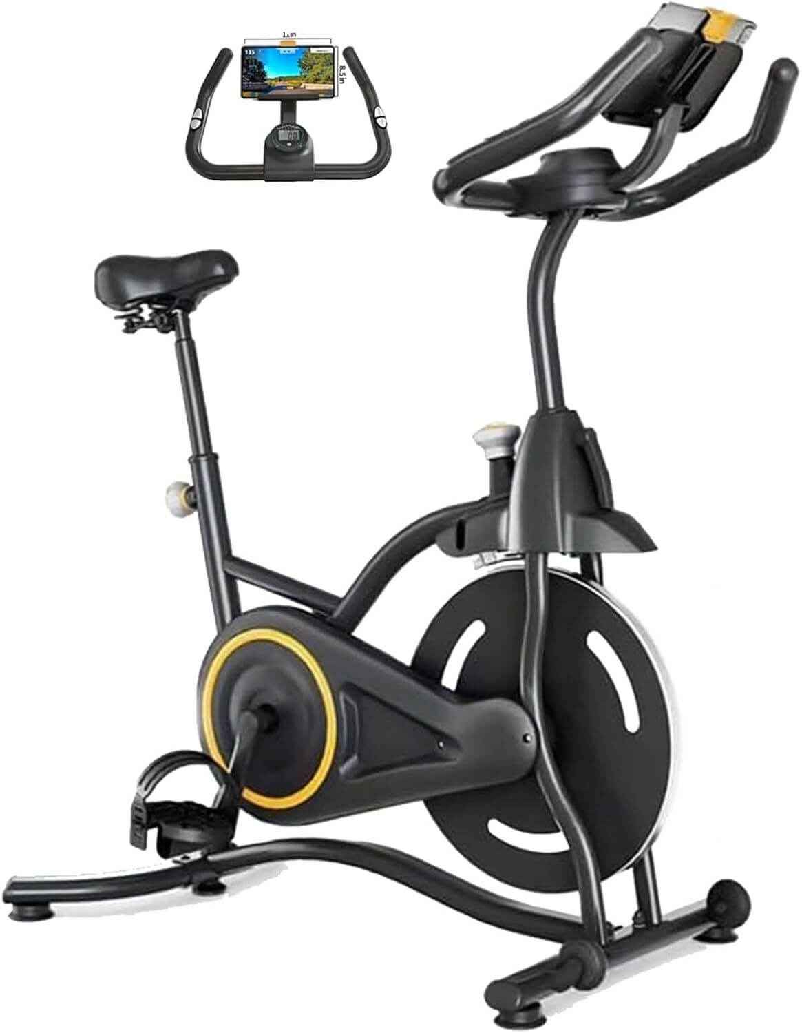 Indoor Spin Bike with Heart Rate Monitor, Adjustable Seat,Phone Holder