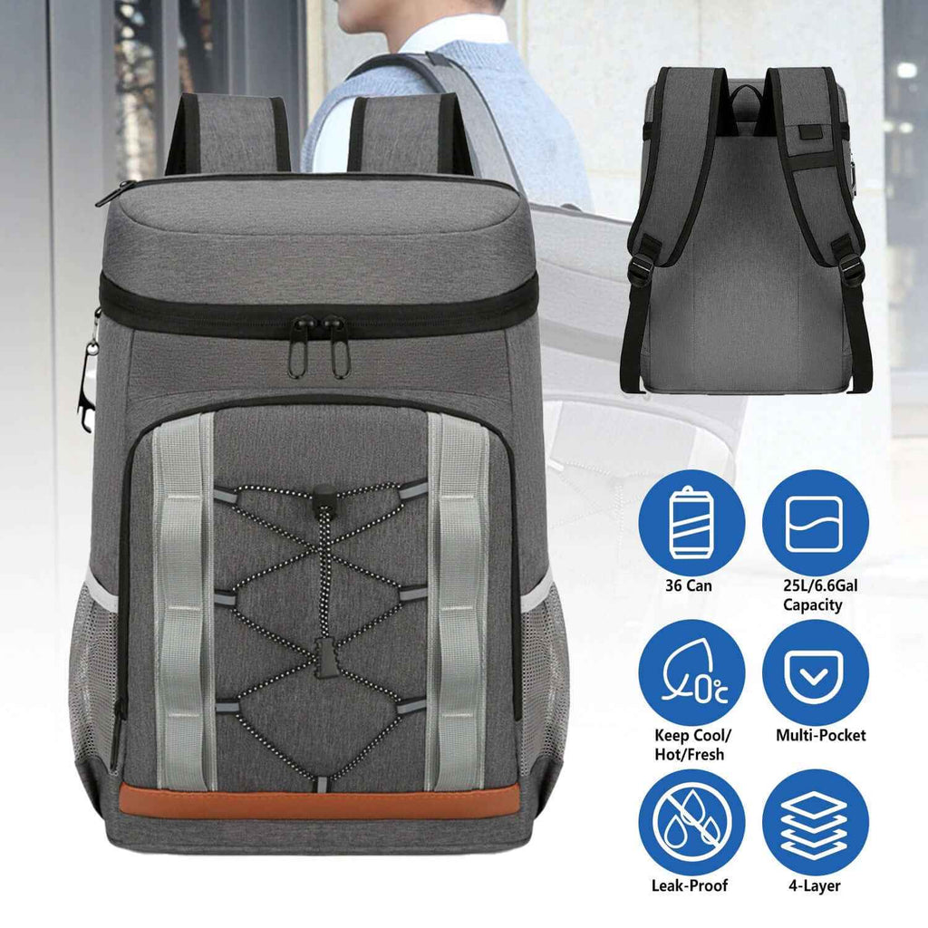 25L insulated cooler backpack Leakproof,36-Can,4-5 Hour Cold Retention