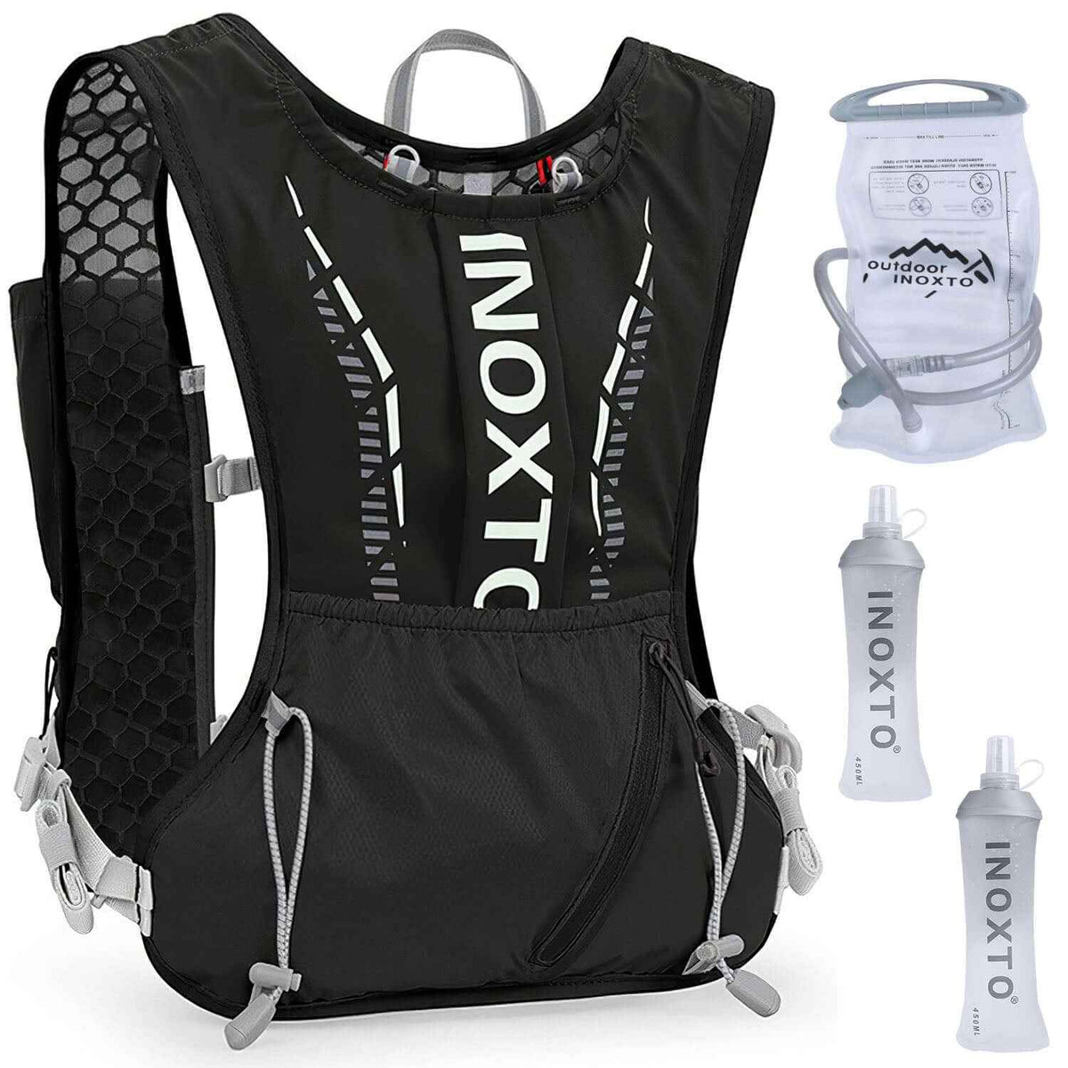 Running Hydration Vest with Water Bladder –5L Storage, Reflective Trim