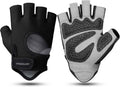 Premium Workout Gloves with Non-Slip Grip, Foam Palm Padding, Black, L
