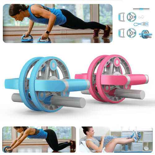 Ab Wheel Core Training Set, Multifunctional Fitness Kit, Pull Strap