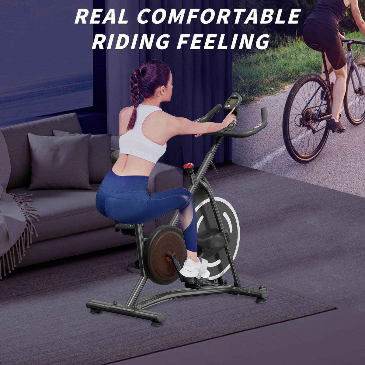Quiet Magnetic Resistance Exercise Bike – Digital Display & Wireless
