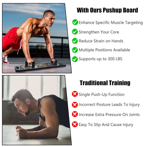 15-in-1 home gym push up board set with color-coded handles, resistance bands, and accessories for full-body workouts.