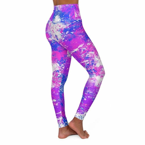 Womens High-waist Fitness Legging Yoga Pants - Pink Blue Pastel