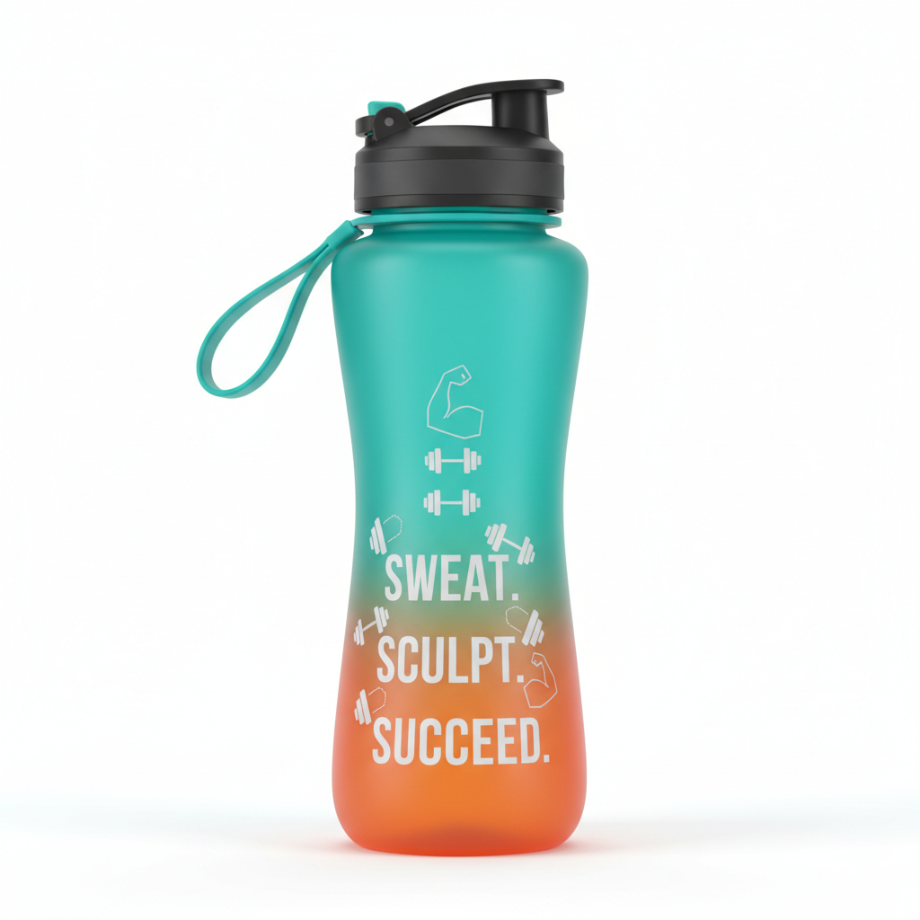 Sweat Squad motivational gym water bottle
