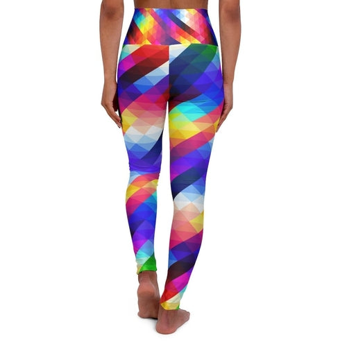 Womens High-waist Fitness Legging Yoga Pants - Multicolor Colorblock