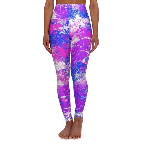 Womens High-waist Fitness Legging Yoga Pants - Pink Blue Pastel